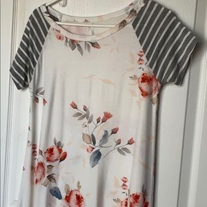 Floral/striped midi dress